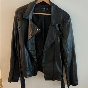 Karl Lagerfield Paris Faux Leather Moto Jacket Size L
